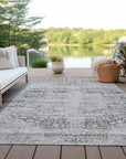 LOOMLAN Rugs Sylvia Gray Washable Indoor-Outdoor Rug