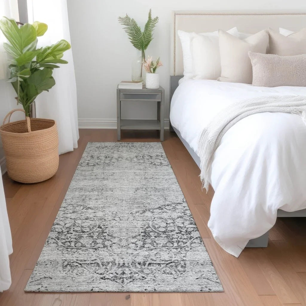 LOOMLAN Rugs Sylvia Gray Washable Indoor-Outdoor Rug