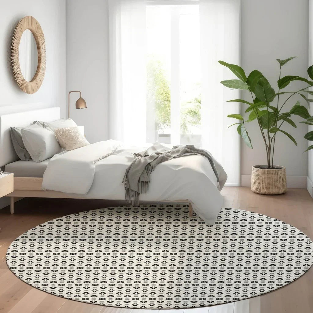 LOOMLAN Rugs Symara Ivory Washable Indoor-Outdoor Rug