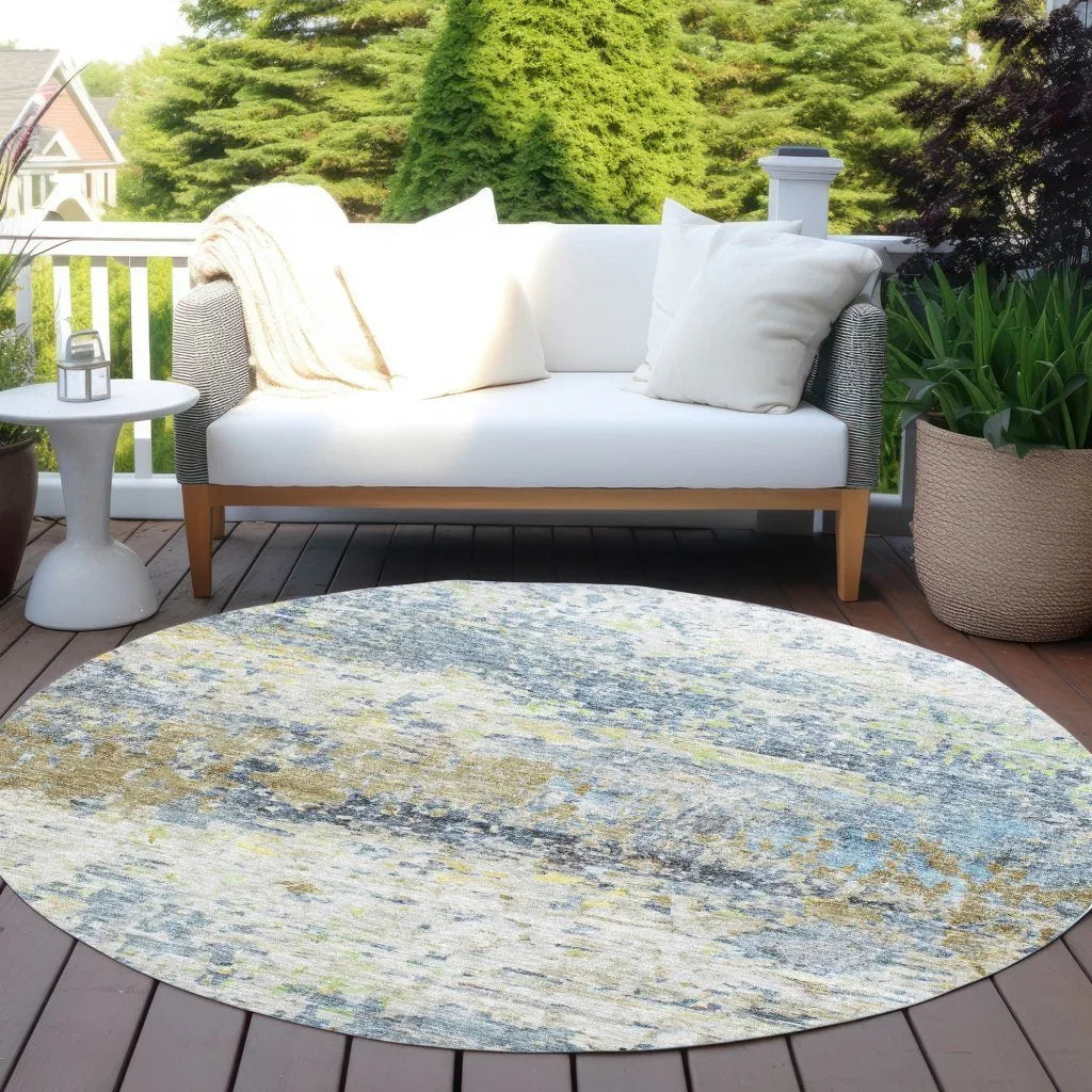 LOOMLAN Rugs Talia Blue Washable Indoor-Outdoor Rug