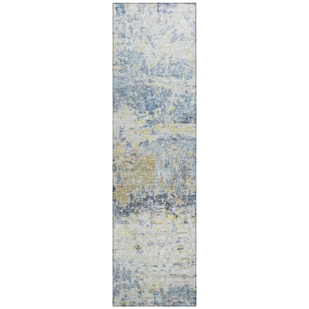 LOOMLAN Rugs Talia Blue Washable Indoor-Outdoor Rug