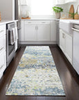 LOOMLAN Rugs Talia Blue Washable Indoor-Outdoor Rug
