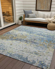 LOOMLAN Rugs Talia Blue Washable Indoor-Outdoor Rug