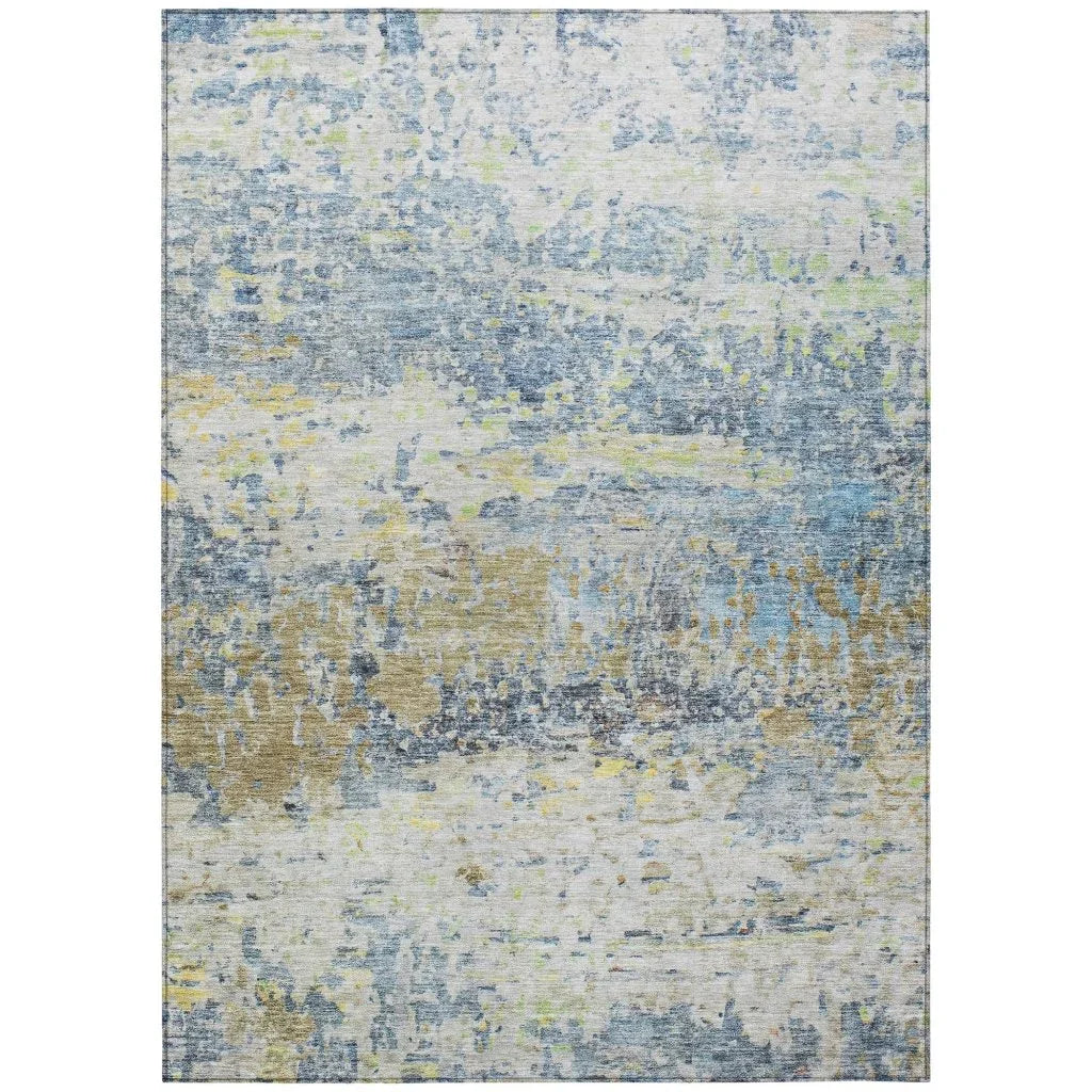 LOOMLAN Rugs Talia Blue Washable Indoor-Outdoor Rug