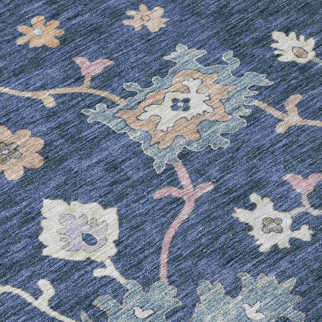 LOOMLAN Rugs Talitha Blue Washable Indoor-Outdoor Rug