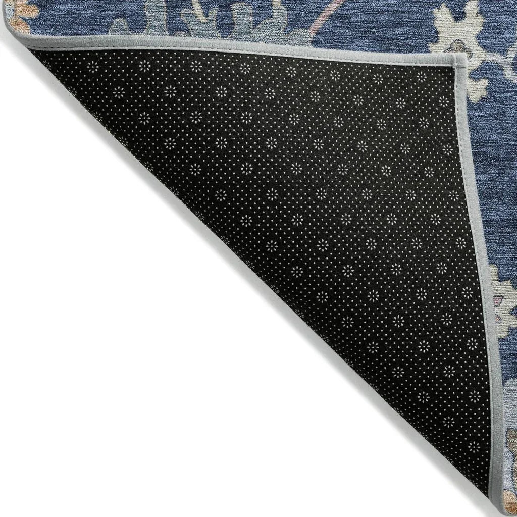 LOOMLAN Rugs Talitha Blue Washable Indoor-Outdoor Rug