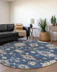 LOOMLAN Rugs Talitha Blue Washable Indoor-Outdoor Rug