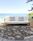 LOOMLAN Rugs Talitha Brown Washable Indoor-Outdoor Rug