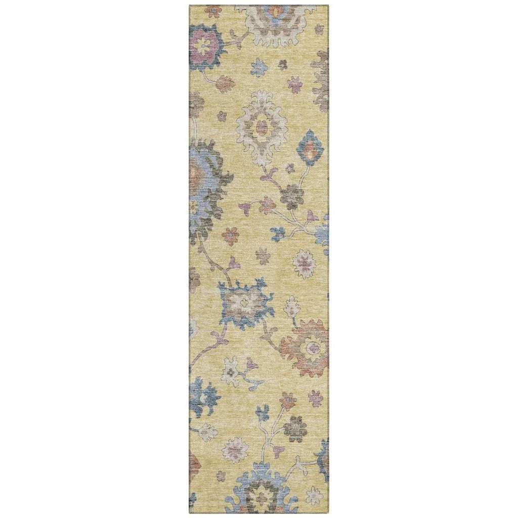 LOOMLAN Rugs Talitha Gold Washable Indoor-Outdoor Rug