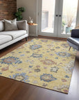LOOMLAN Rugs Talitha Gold Washable Indoor-Outdoor Rug