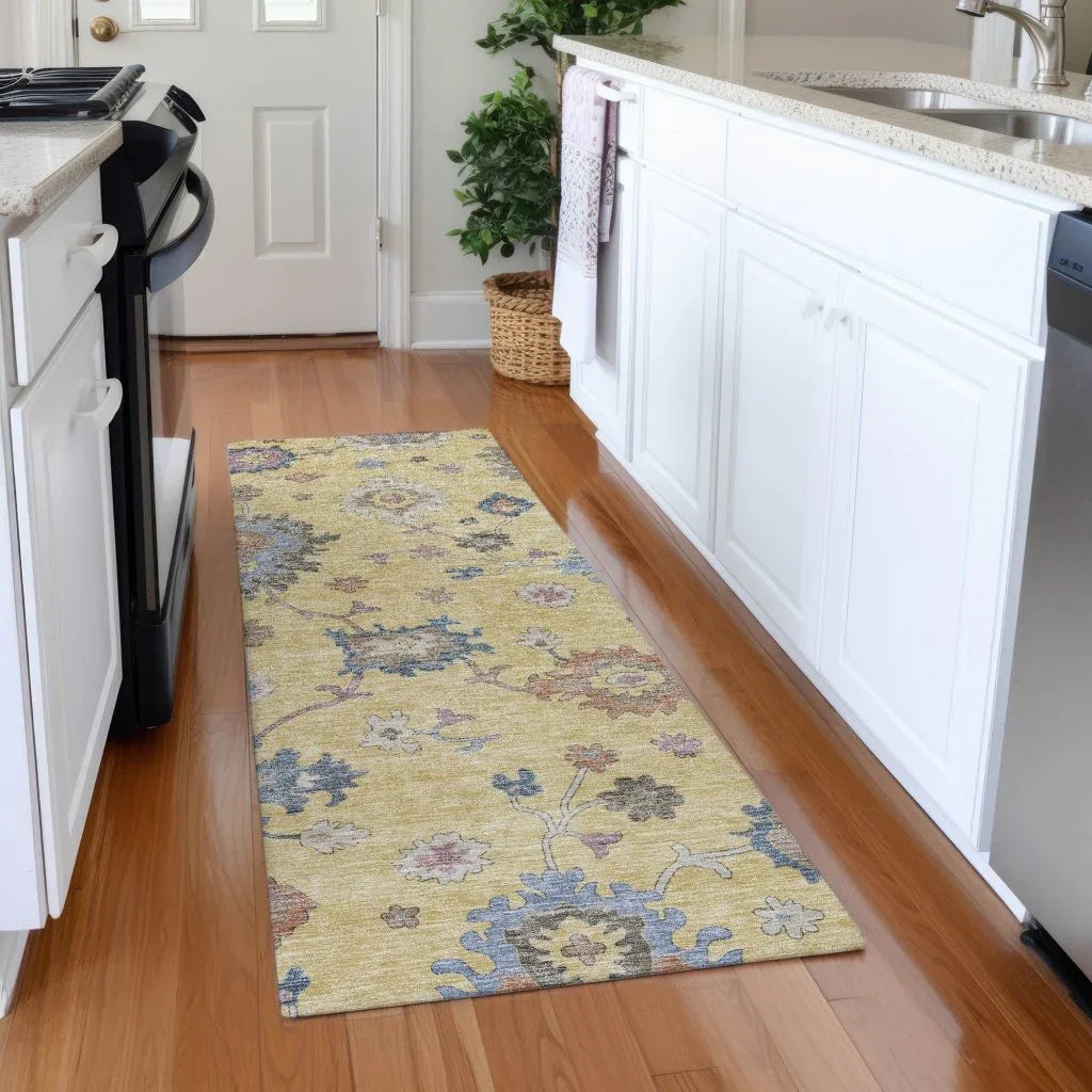 LOOMLAN Rugs Talitha Gold Washable Indoor-Outdoor Rug
