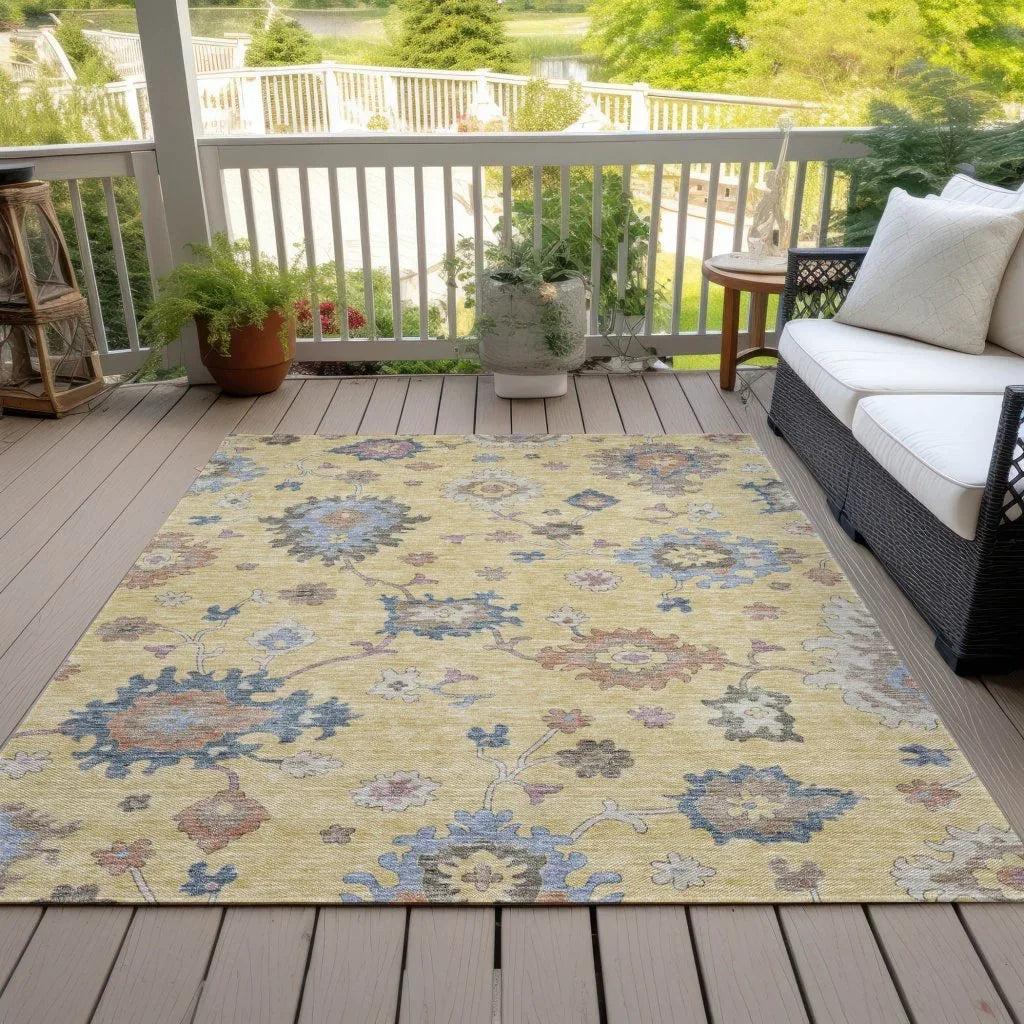 LOOMLAN Rugs Talitha Gold Washable Indoor-Outdoor Rug