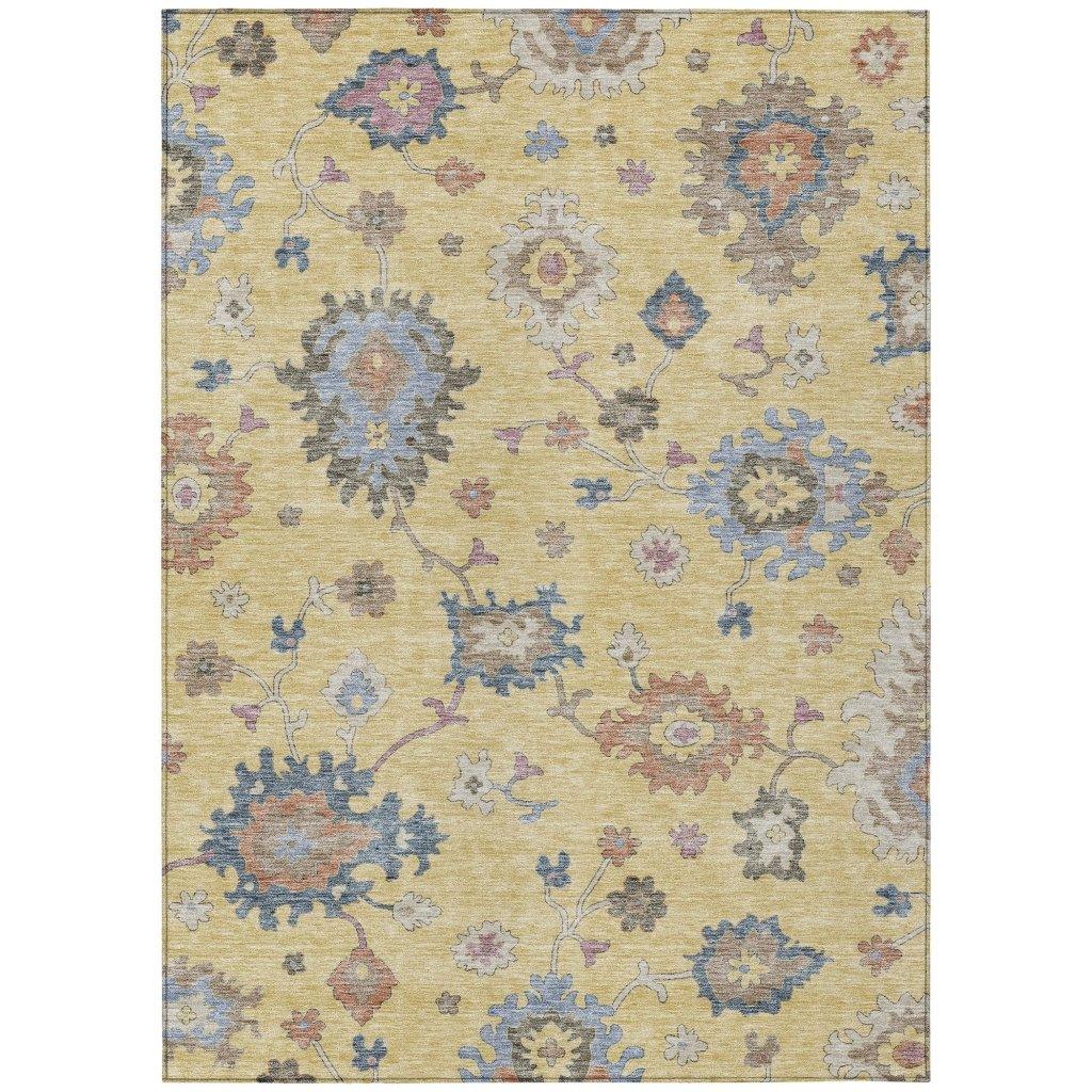 LOOMLAN Rugs Talitha Gold Washable Indoor-Outdoor Rug