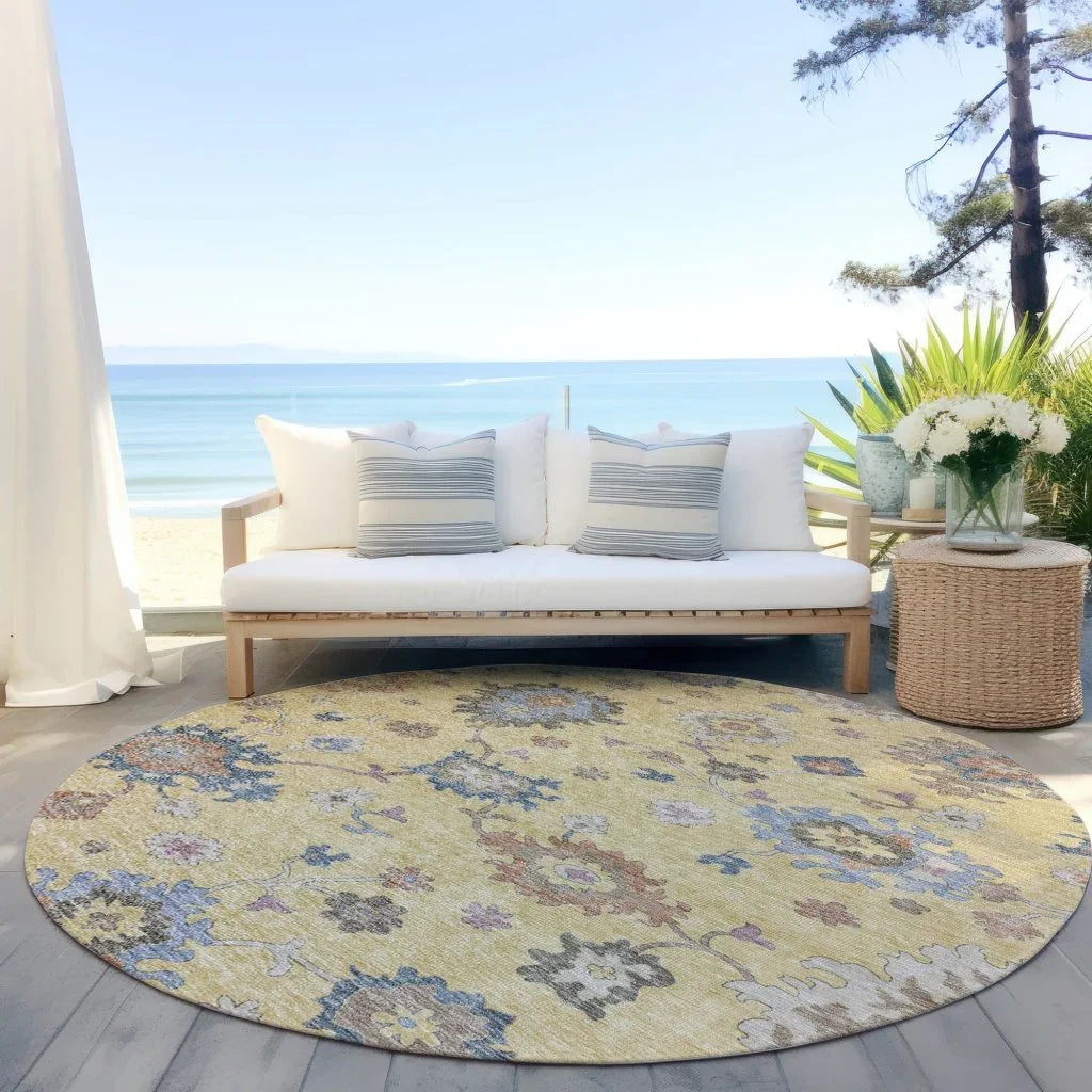 LOOMLAN Rugs Talitha Gold Washable Indoor-Outdoor Rug