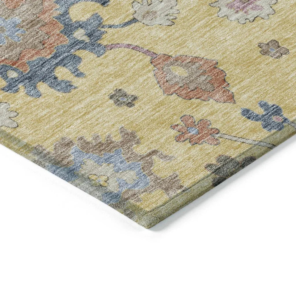 LOOMLAN Rugs Talitha Gold Washable Indoor-Outdoor Rug
