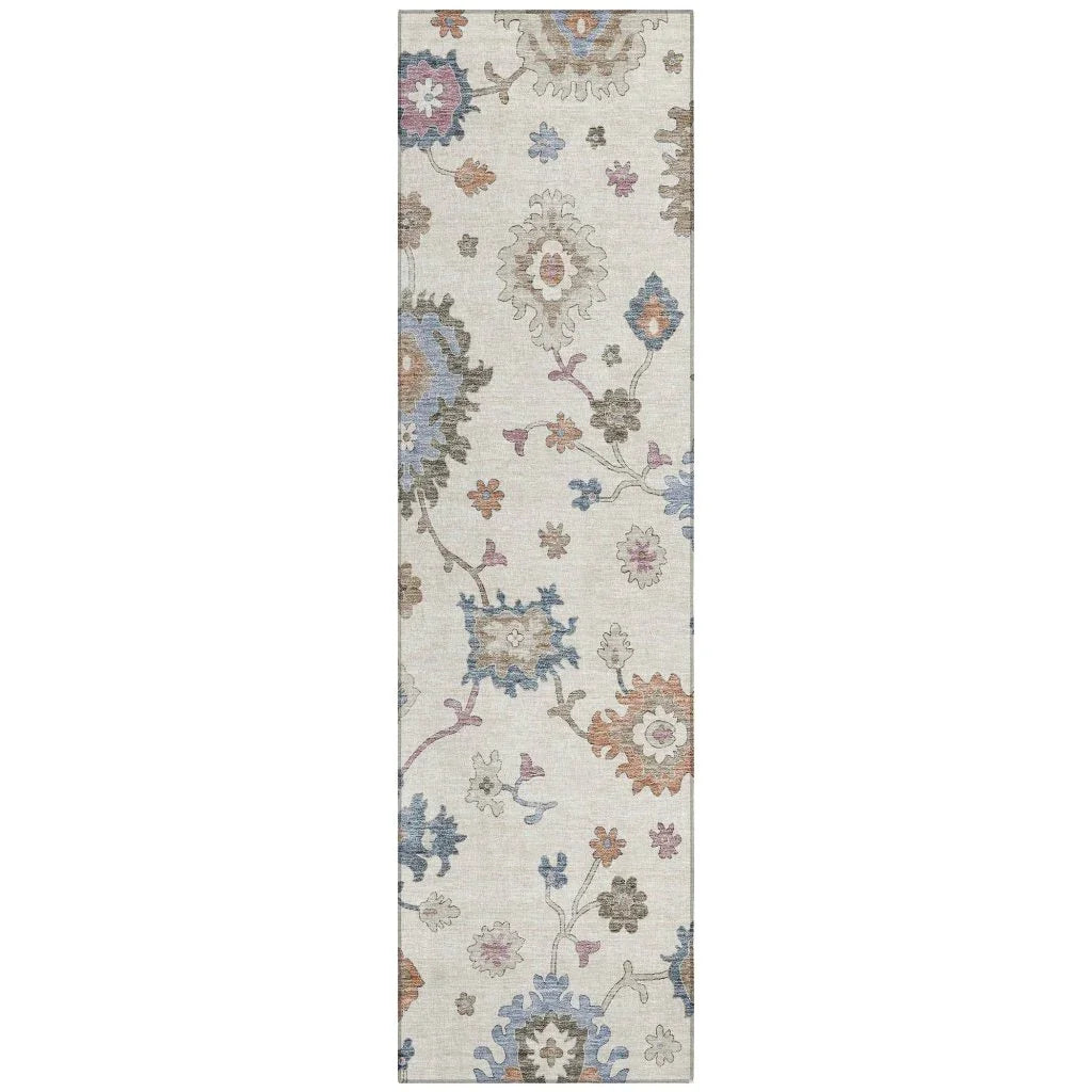 LOOMLAN Rugs Talitha Ivory Washable Indoor-Outdoor Rug