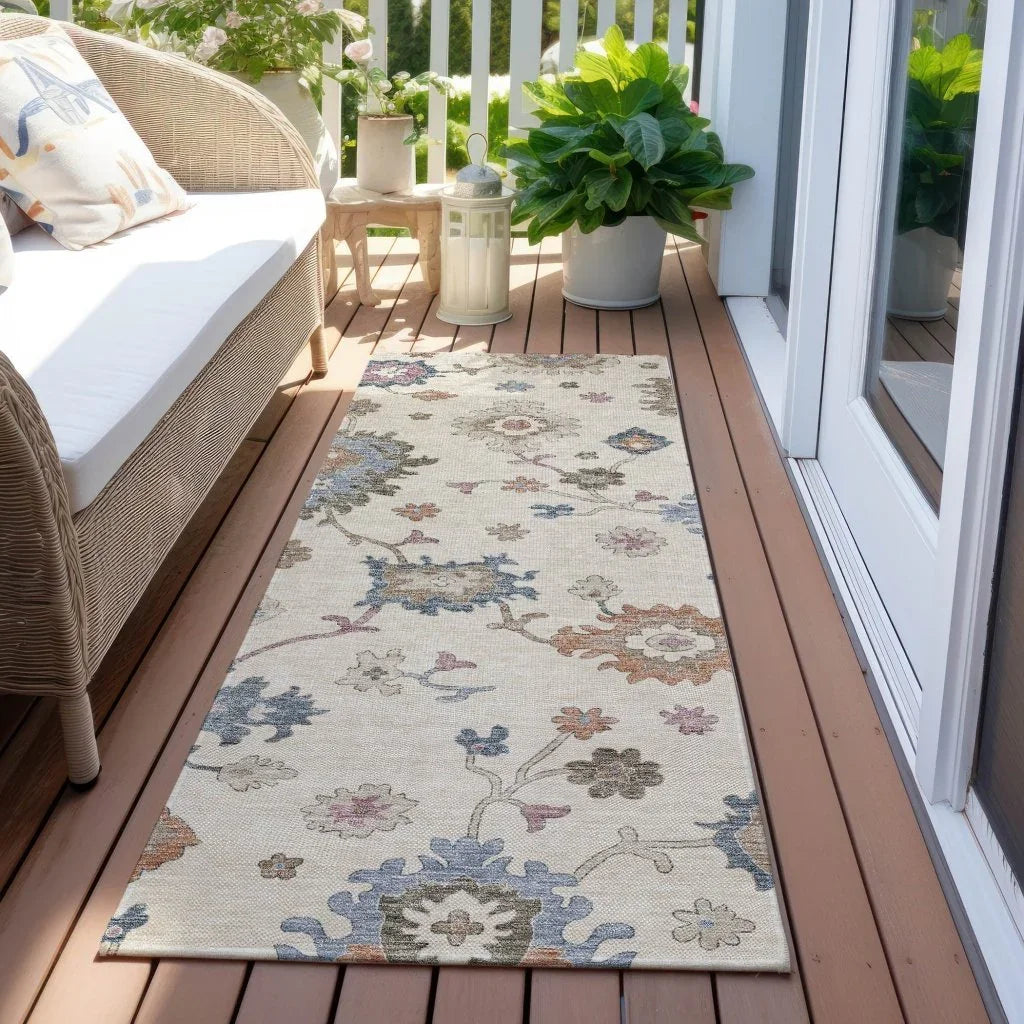 LOOMLAN Rugs Talitha Ivory Washable Indoor-Outdoor Rug