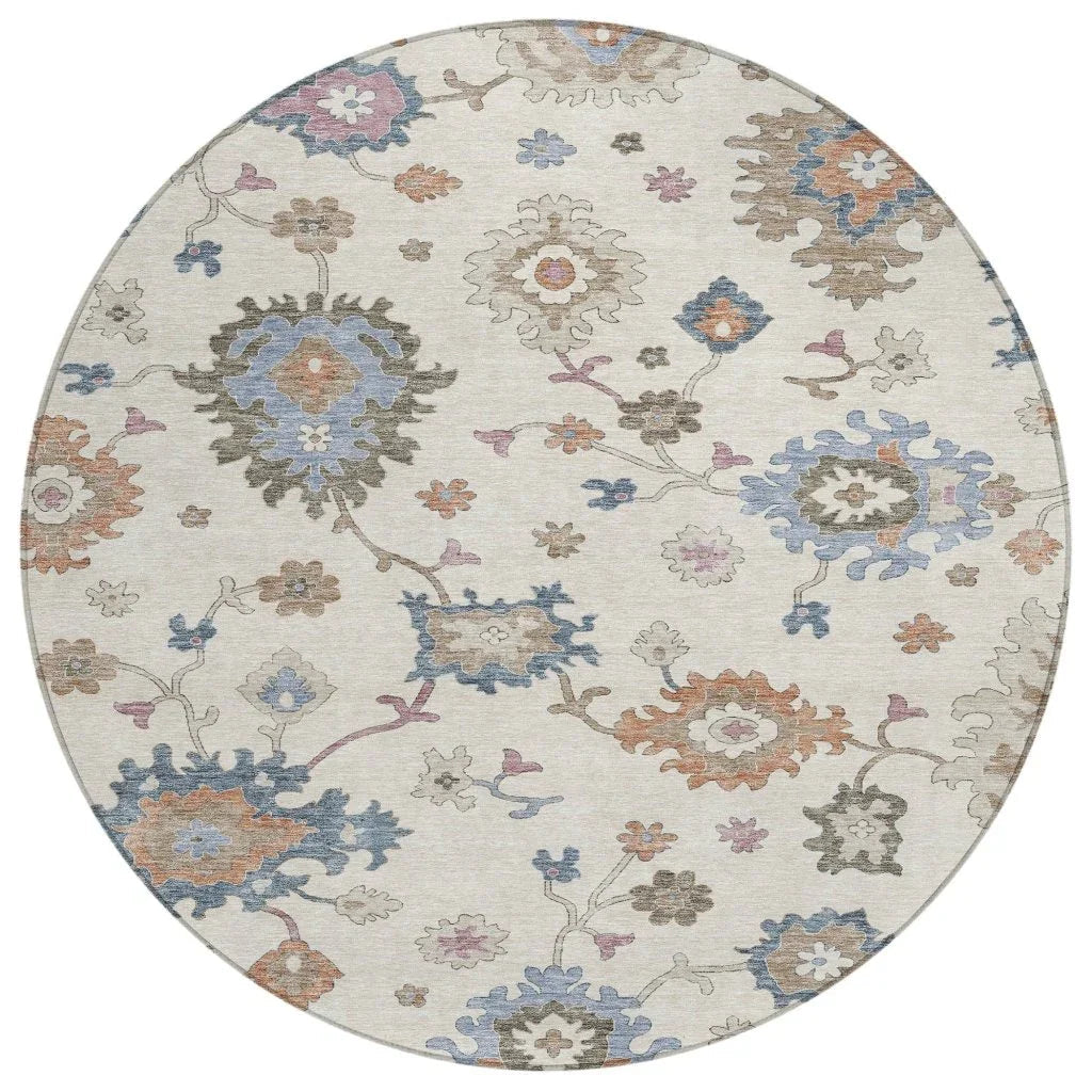 LOOMLAN Rugs Talitha Ivory Washable Indoor-Outdoor Rug