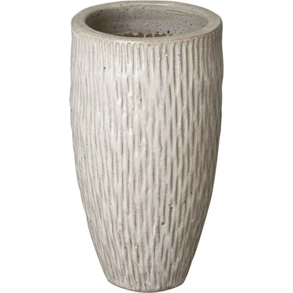 Emissary Tall Round Textured Ceramic Pot