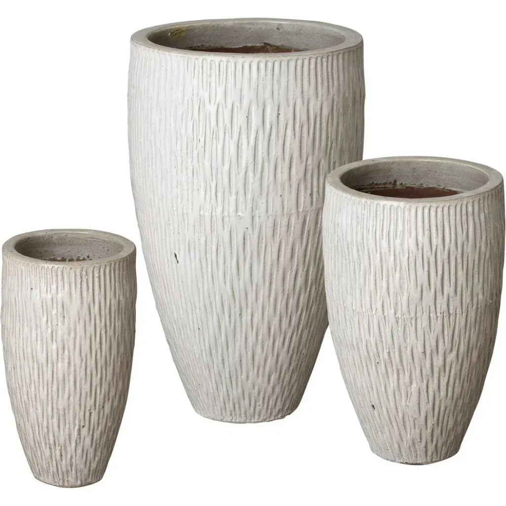 Emissary Tall Round Textured Ceramic Pot