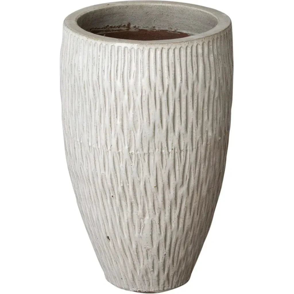 Emissary Tall Round Textured Ceramic Pot