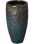 Emissary Tall Round Textured Ceramic Pot