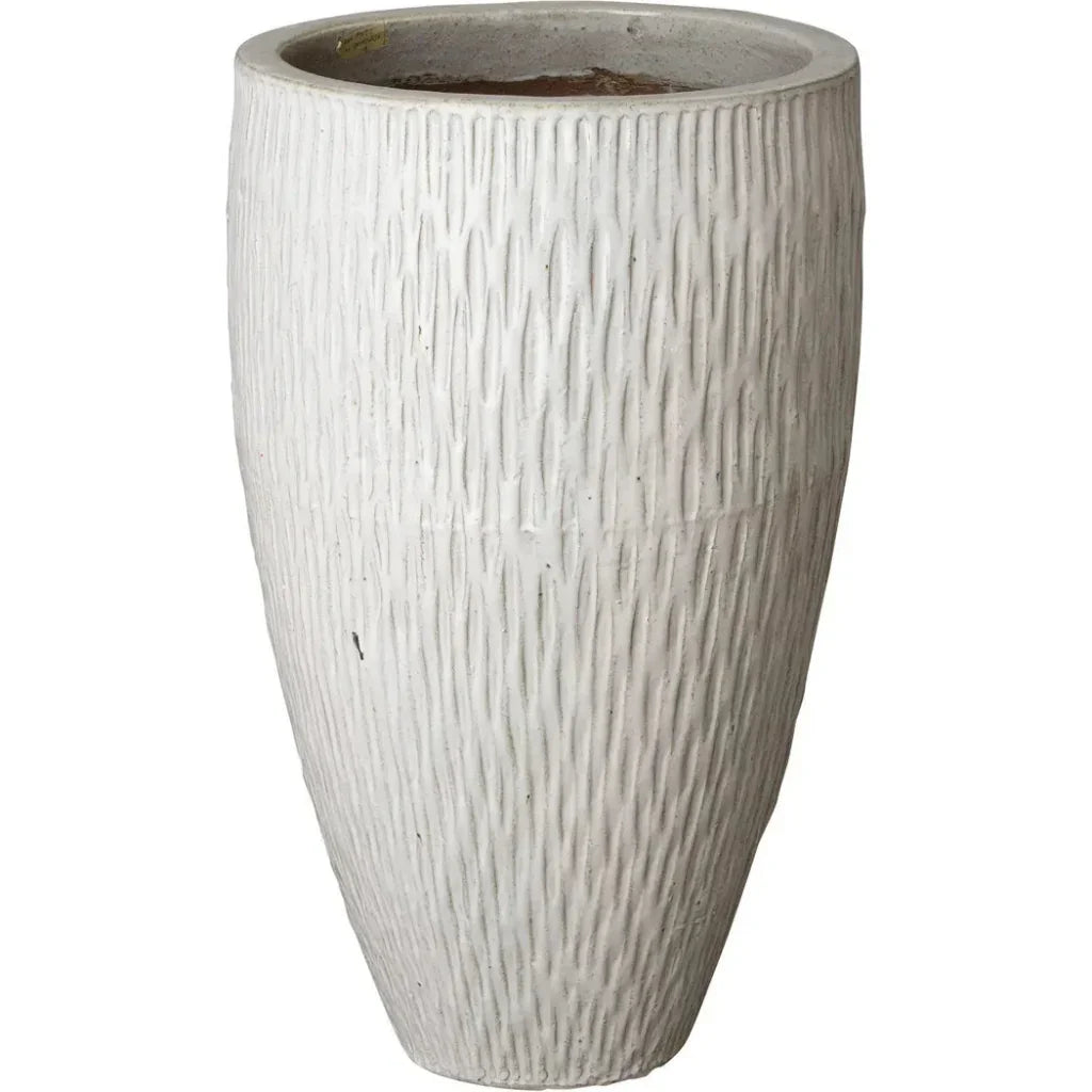 Emissary Tall Round Textured Ceramic Pot