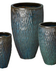 Emissary Tall Round Textured Ceramic Pot
