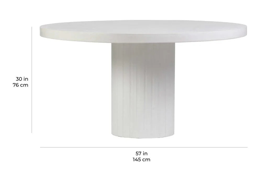 Tama Concrete Round Patio Dining Table - LOOMLAN - Seasonal Living - Outdoor Dining Tables
