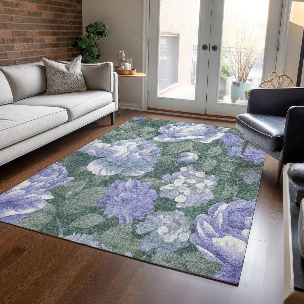 LOOMLAN Rugs Tanarra Purple Washable Indoor-Outdoor Rug