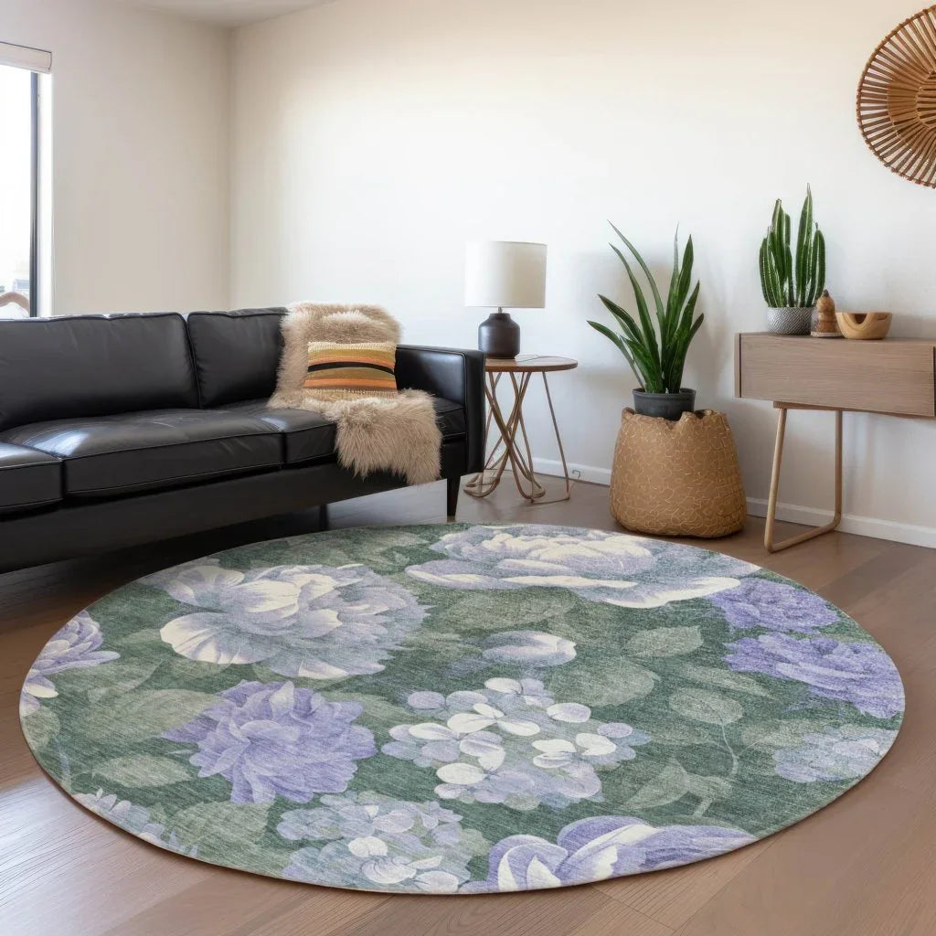 LOOMLAN Rugs Tanarra Purple Washable Indoor-Outdoor Rug