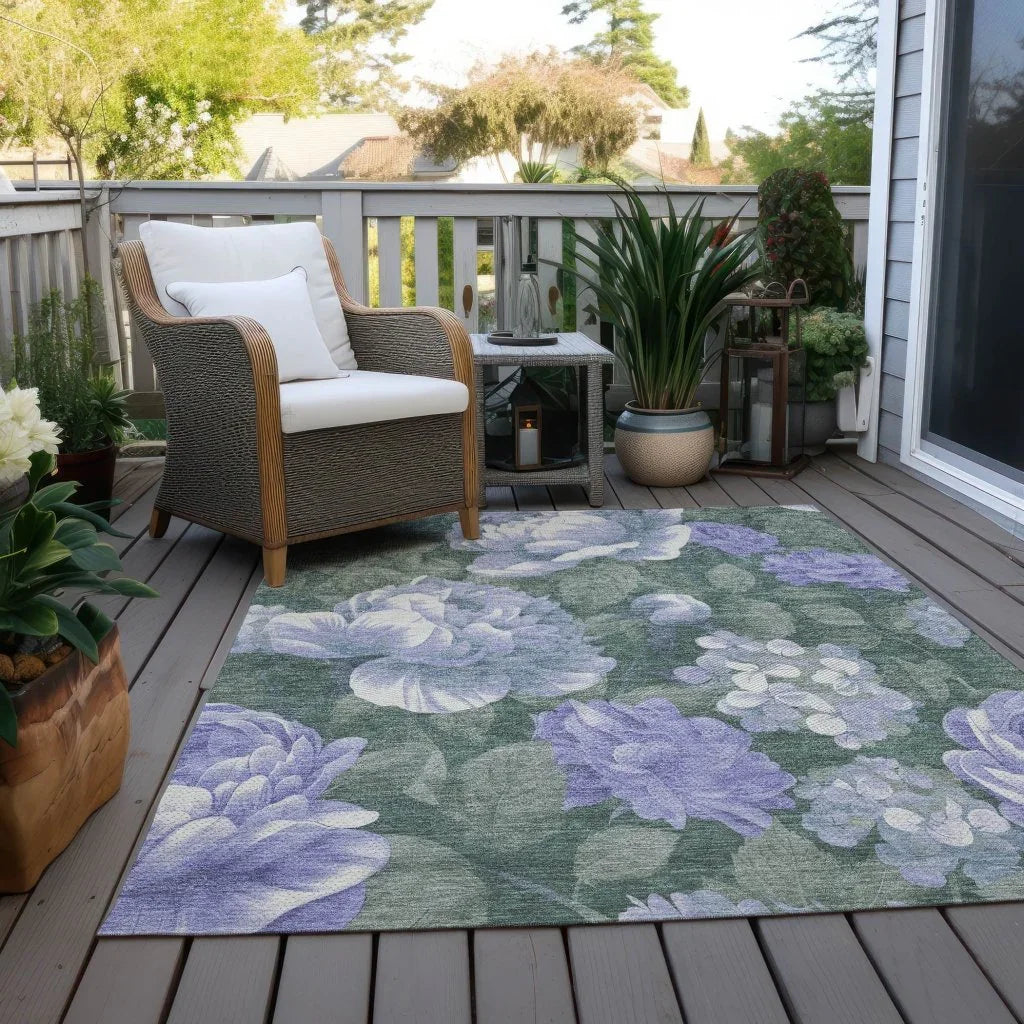 LOOMLAN Rugs Tanarra Purple Washable Indoor-Outdoor Rug