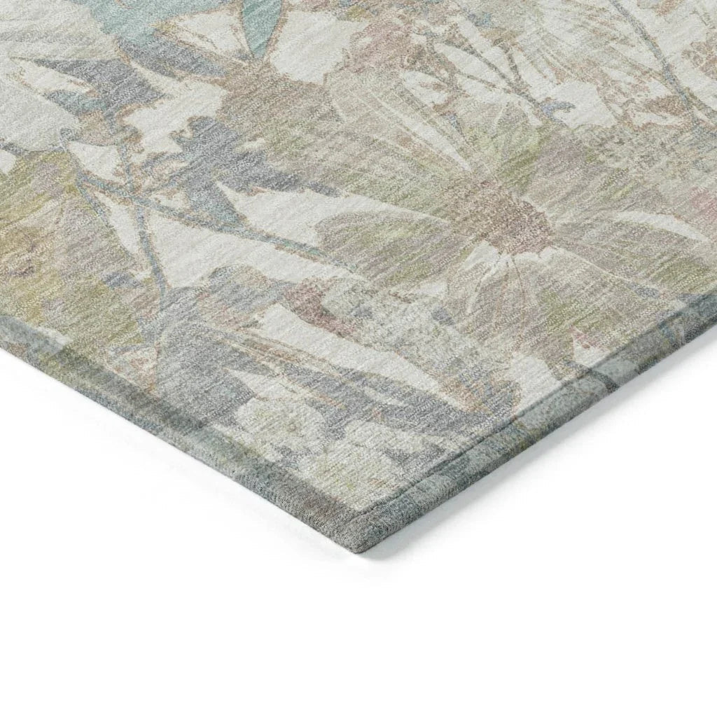 LOOMLAN Rugs Taniska Ivory Washable Indoor-Outdoor Rug