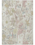 LOOMLAN Rugs Taniska Ivory Washable Indoor-Outdoor Rug