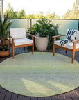LOOMLAN Rugs Tanoura Green Washable Indoor-Outdoor Rug