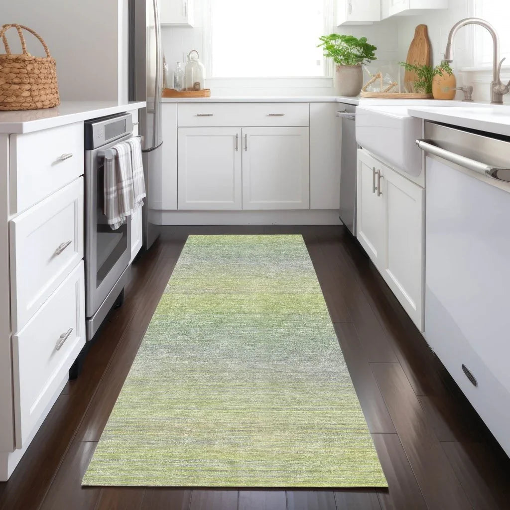 LOOMLAN Rugs Tanoura Green Washable Indoor-Outdoor Rug