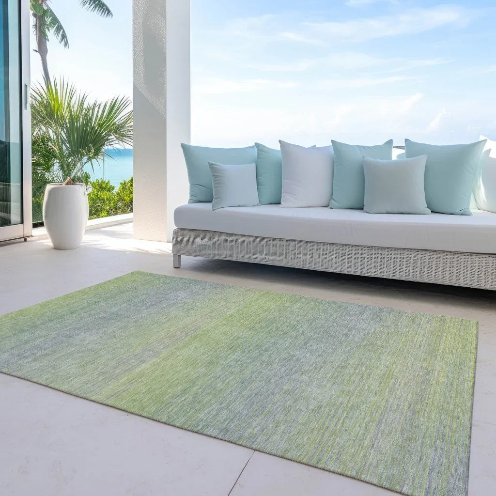 LOOMLAN Rugs Tanoura Green Washable Indoor-Outdoor Rug