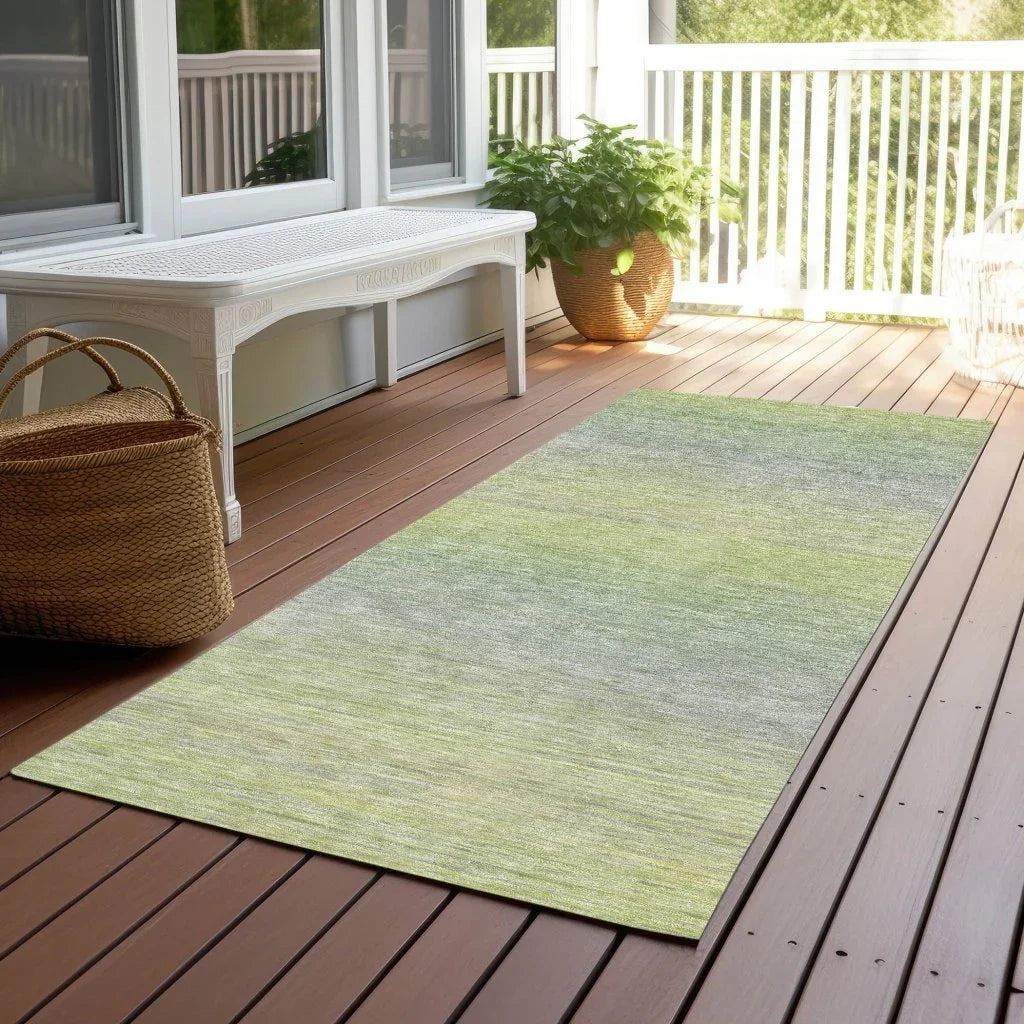 LOOMLAN Rugs Tanoura Green Washable Indoor-Outdoor Rug