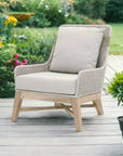 Tapestry Outdoor Club Chair Taupe & White Rope and Teak - LOOMLAN - Essentials For Living - Outdoor Lounge Chairs
