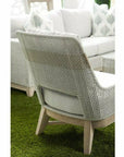 Tapestry Outdoor Club Chair Taupe & White Rope and Teak - LOOMLAN - Essentials For Living - Outdoor Lounge Chairs