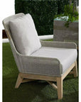 Tapestry Outdoor Club Chair Taupe & White Rope and Teak - LOOMLAN - Essentials For Living - Outdoor Lounge Chairs