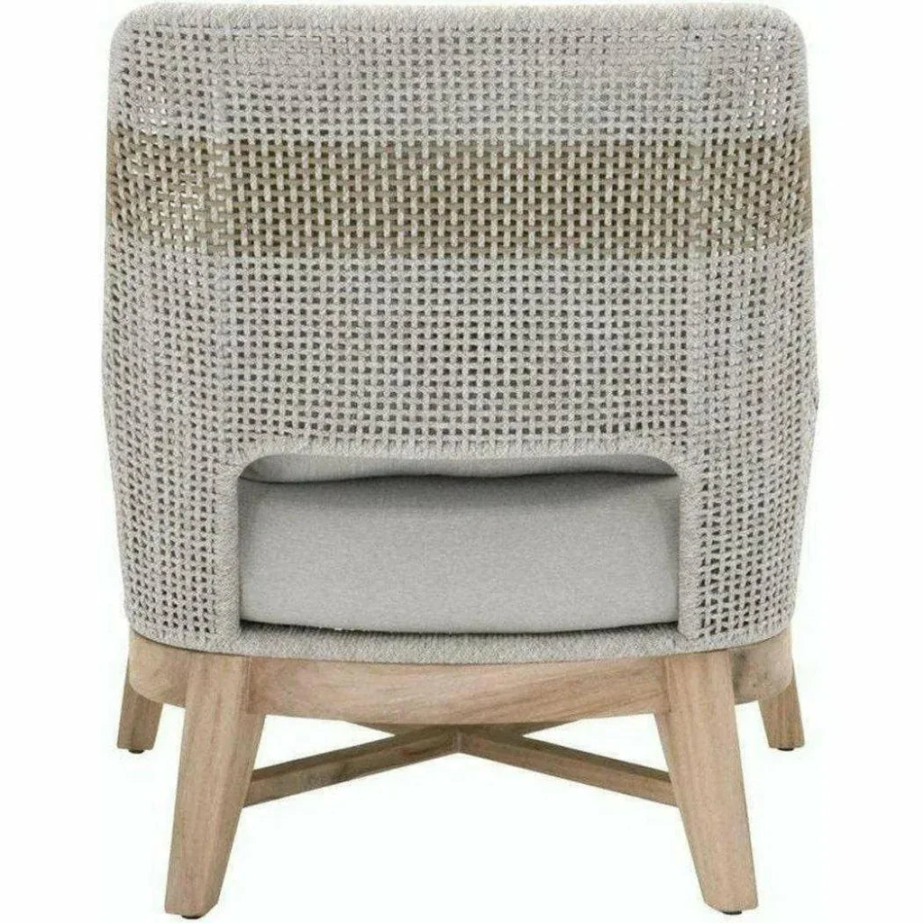 Tapestry Outdoor Club Chair Taupe &amp; White Rope and Teak - LOOMLAN - Essentials For Living - Outdoor Lounge Chairs