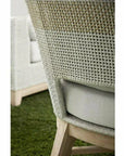 Tapestry Outdoor Club Chair Taupe & White Rope and Teak - LOOMLAN - Essentials For Living - Outdoor Lounge Chairs