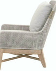 Tapestry Outdoor Club Chair Taupe & White Rope and Teak - LOOMLAN - Essentials For Living - Outdoor Lounge Chairs