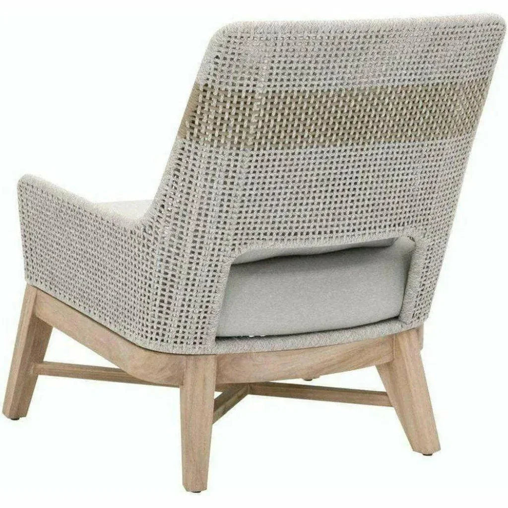Tapestry Outdoor Club Chair Taupe &amp; White Rope and Teak - LOOMLAN - Essentials For Living - Outdoor Lounge Chairs