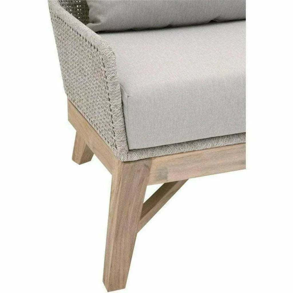 Tapestry Outdoor Club Chair Taupe &amp; White Rope and Teak - LOOMLAN - Essentials For Living - Outdoor Lounge Chairs
