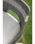 Tapestry Outdoor Counter Stool Teak Wood and Dove Rope - LOOMLAN - Essentials For Living - Outdoor Counter Stools