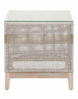 Tapestry Outdoor End Table Taupe & White Rope and Teak - LOOMLAN - Essentials For Living - Outdoor Side Tables