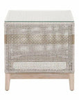 Tapestry Outdoor End Table Taupe & White Rope and Teak - LOOMLAN - Essentials For Living - Outdoor Side Tables