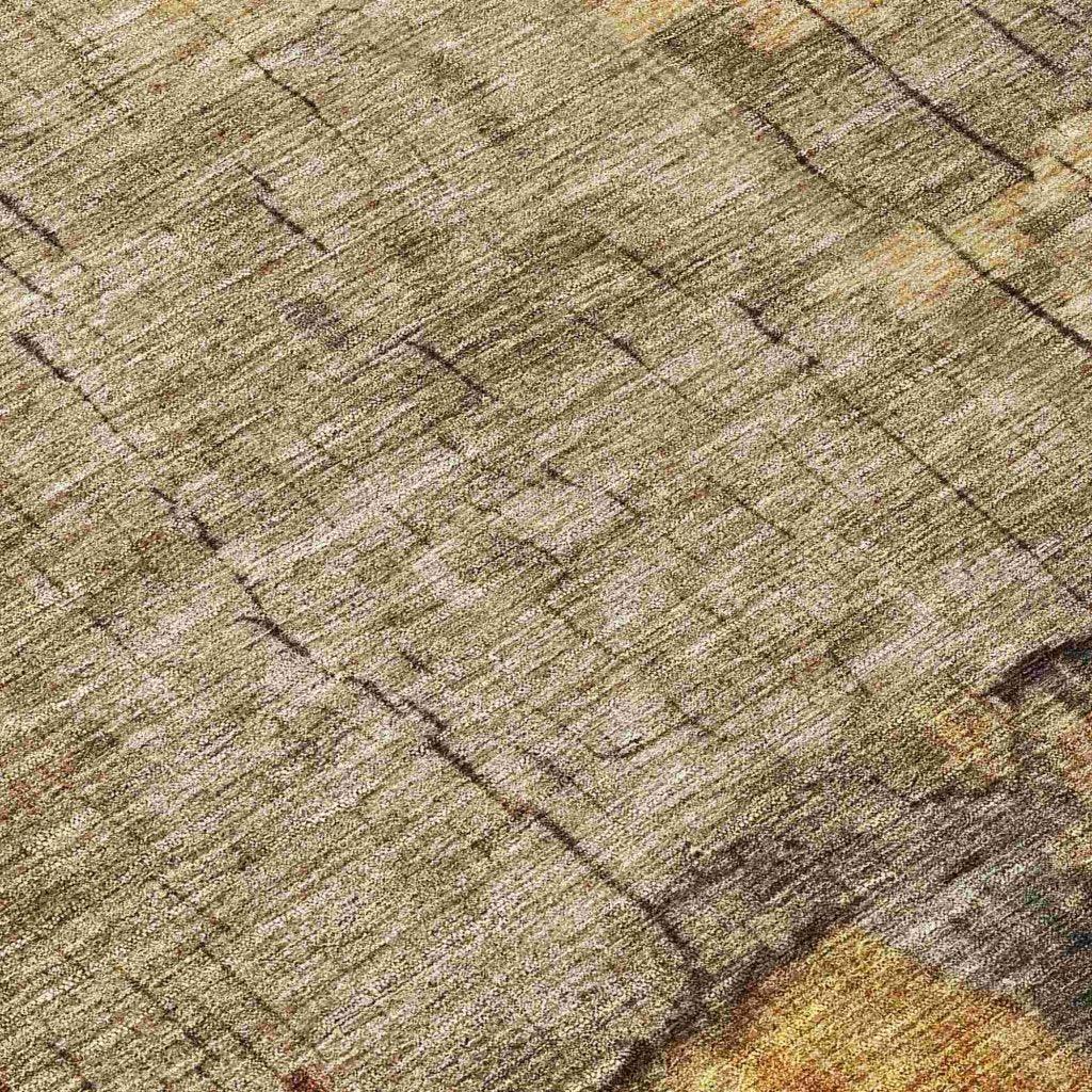 LOOMLAN Rugs Tektar Brown Washable Indoor-Outdoor Rug